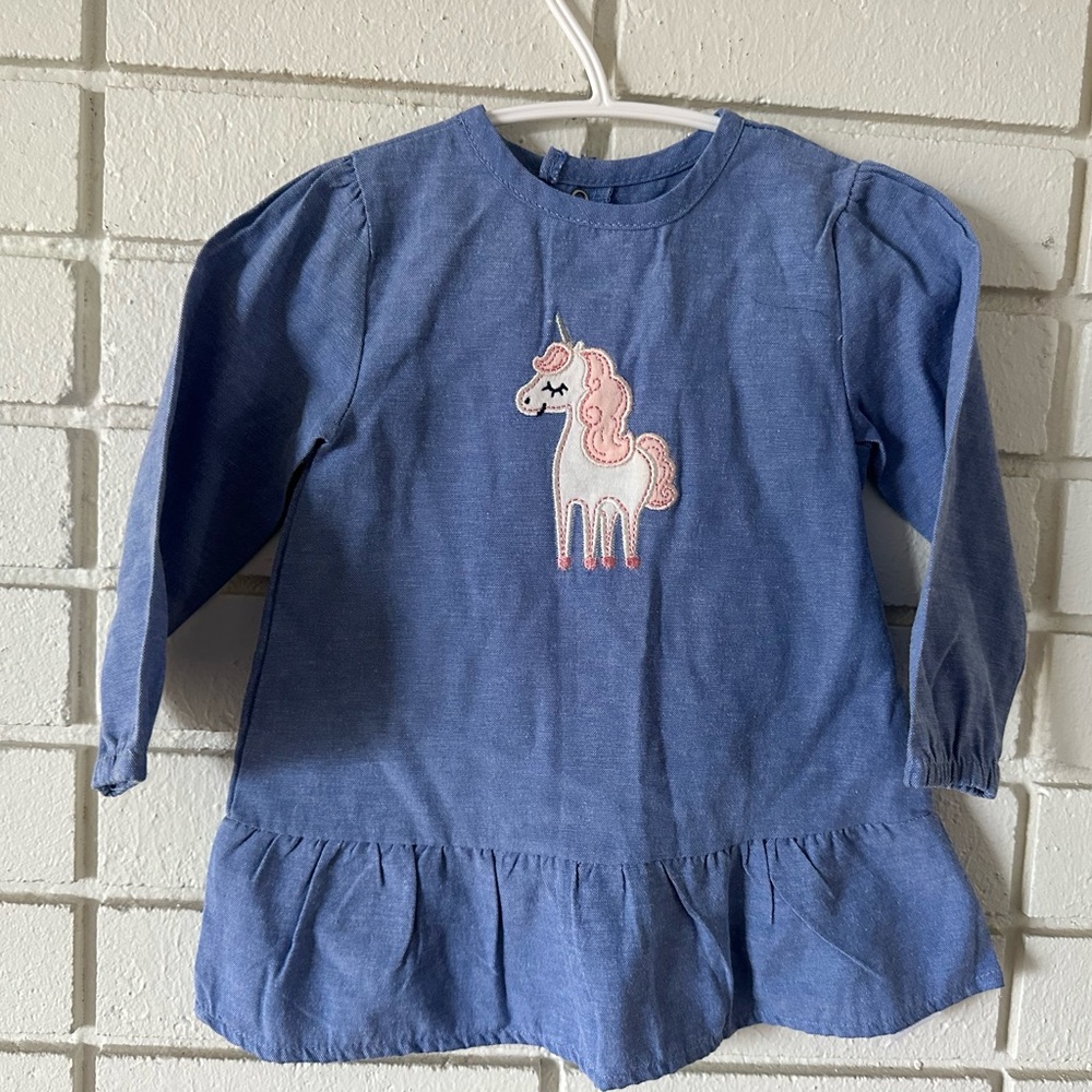 Blue Long sleeve unicorn dress